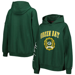 Green Bay Packers Tommy Hilfiger Women's Becca Drop Shoulder Pullover Hoodie Green | NFL