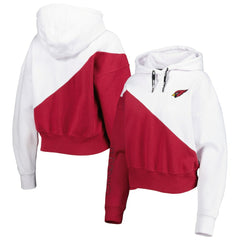 Arizona Cardinals DKNY Sport Women's Bobbi Color Blocked Pullover Hoodie White/Cardinal | NFL