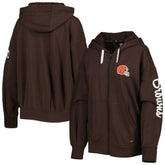 Cleveland Browns MSX by Michael Strahan Women's Emerson Lightweight Full-Zip Hoodie Brown | NFL