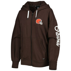 Cleveland Browns MSX by Michael Strahan Women's Emerson Lightweight Full-Zip Hoodie Brown | NFL