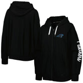 Carolina Panthers MSX by Michael Strahan Women's Emerson Lightweight Full-Zip Hoodie Black | NFL