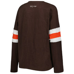 Cleveland Browns Tommy Hilfiger Women's Justine Long Sleeve Tunic T-Shirt Brown | NFL