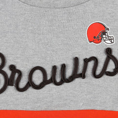 Cleveland Browns Touch Women's Outfield Deep V-Back Waist Length Pullover Sweatshirt Heather Gray/Brown | NFL