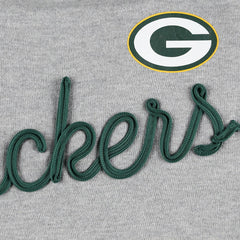 Green Bay Packers Touch Women's Outfield Deep V-Back Waist Length Pullover Sweatshirt Heather Gray/Green | NFL