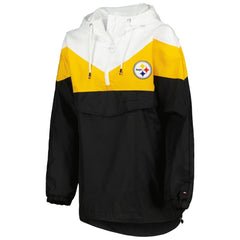 Pittsburgh Steelers Tommy Hilfiger Women's Staci Half-Zip Hoodie Windbreaker Jacket White/Gold | NFL