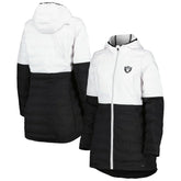 Las Vegas Raiders MSX by Michael Strahan Women's Willow Quilted Hoodie Full-Zip Jacket White/Black | NFL