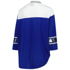 Indianapolis Colts G-III 4Her by Carl Banks Women's Double Team 3/4-Sleeve Lace-Up T-Shirt Royal/White | NFL