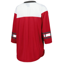Tampa Bay Buccaneers G-III 4Her by Carl Banks Women's Double Team 3/4-Sleeve Lace-Up T-Shirt Red/White | NFL