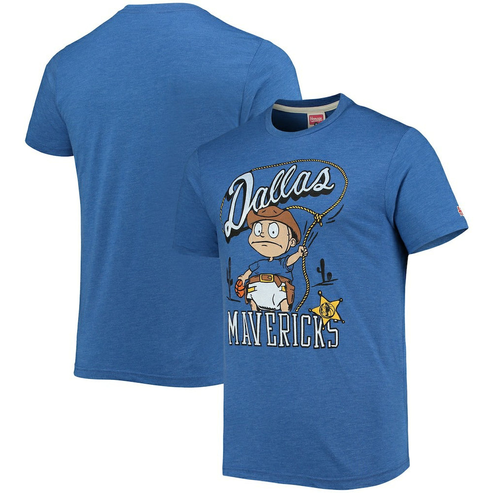 Dallas Mavericks Homage NBA x Rugrats Tri-Blend T-Shirt Blue - NBA