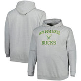 Milwaukee Bucks Big & Tall Heart & Soul Pullover Hoodie Heathered Gray - NBA
