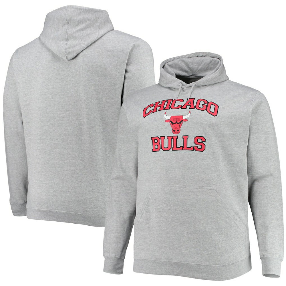 Chicago Bulls Big & Tall Heart & Soul Pullover Hoodie Heathered Gray - NBA