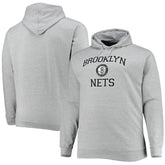 Brooklyn Nets Big & Tall Heart & Soul Pullover Hoodie Heathered Gray - NBA