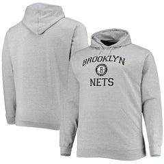 Brooklyn Nets Big & Tall Heart & Soul Pullover Hoodie Heathered Gray - NBA
