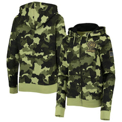 Chicago Cubs New Era Women's 2022 MLB Armed Forces Day Camo Full-Zip Hoodie - MLB