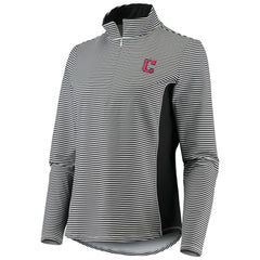 Cleveland Guardians Tommy Bahama Women's Aubrey Stripe Block IslandZone Half-Zip Jacket - MLB