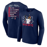 David Ortiz Boston Red Sox Fanatics Stats Resume Long Sleeve T-Shirt - MLB