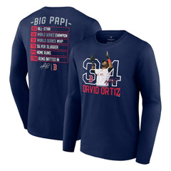 David Ortiz Boston Red Sox Fanatics Stats Resume Long Sleeve T-Shirt - MLB