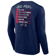 David Ortiz Boston Red Sox Fanatics Stats Resume Long Sleeve T-Shirt - MLB