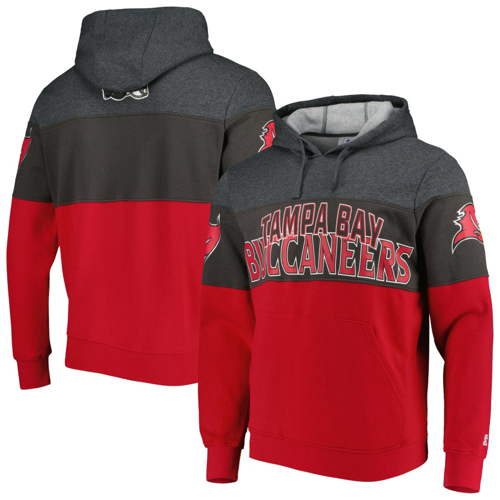 Tampa Bay Buccaneers Starter Extreme Pullover Hoodie Heather Charcoal/Red | NFL