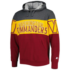 Washington Commanders Starter Extreme Pullover Hoodie Heather Charcoal/Burgundy | NFL