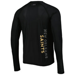 New Orleans Saints MSX by Michael Strahan Interval Long Sleeve Raglan T-Shirt Black | NFL