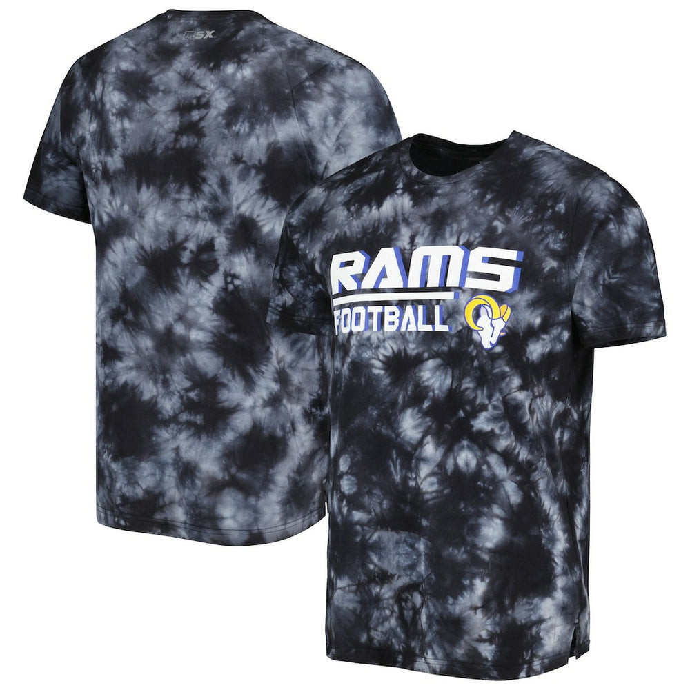 Los Angeles Rams MSX by Michael Strahan Recovery Tie-Dye T-Shirt Black | NFL