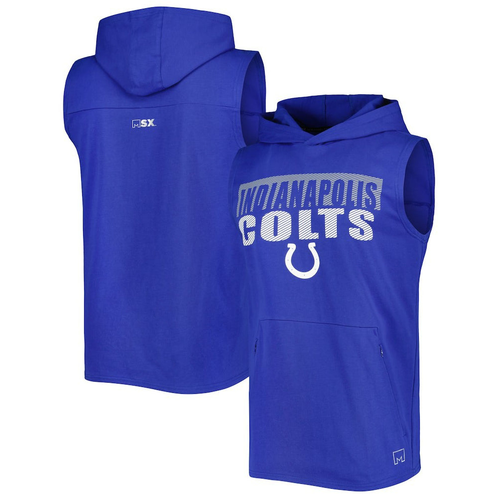 Indianapolis Colts MSX by Michael Strahan Relay Sleeveless Pullover Hoodie Royal | NFL