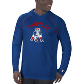 New England Patriots Starter Vintage Logo Raglan Hoodie T-Shirt Navy | NFL