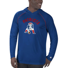 New England Patriots Starter Vintage Logo Raglan Hoodie T-Shirt Navy | NFL