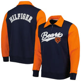 Chicago Bears Tommy Hilfiger Aiden Quarter-Zip Sweatshirt Navy/Orange | NFL