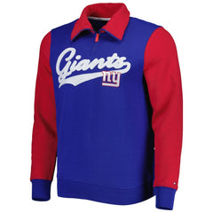 New York Giants Tommy Hilfiger Aiden Quarter-Zip Sweatshirt Royal/Red | NFL