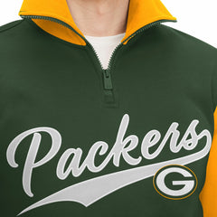 Green Bay Packers Tommy Hilfiger Aiden Quarter-Zip Sweatshirt Green/Gold | NFL
