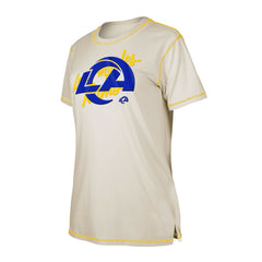 Los Angeles Rams New Era Women's Split T-Shirt Cream | NFL