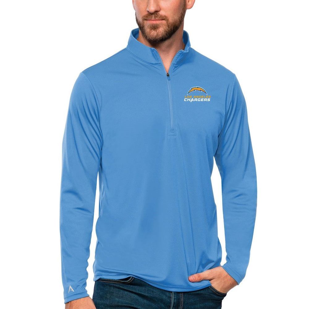Los Angeles Chargers Antigua Tribute Quarter-Zip Lightweight Pullover Top Powder Blue | NFL
