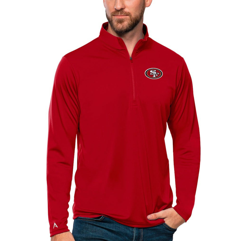 San Francisco 49ers Antigua Tribute Quarter-Zip Lightweight Pullover Top Scarlet | NFL