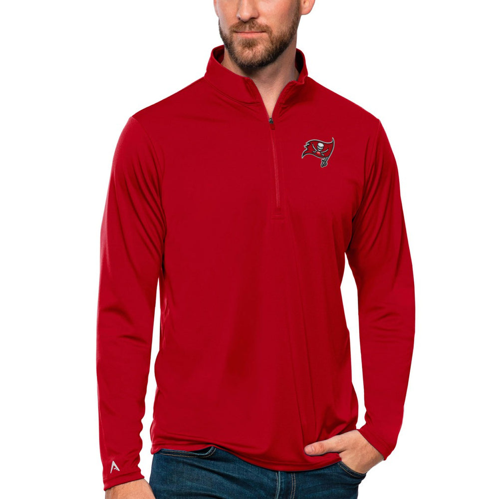 Tampa Bay Buccaneers Antigua Tribute Quarter-Zip Lightweight Pullover Top Red | NFL