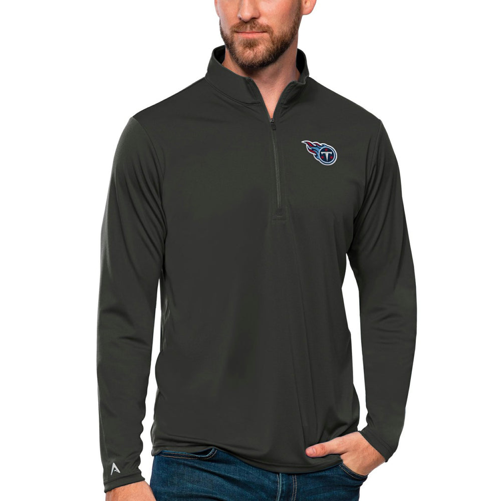 Tennessee Titans Antigua Tribute Quarter-Zip Lightweight Pullover Top Charcoal | NFL