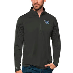Tennessee Titans Antigua Tribute Quarter-Zip Lightweight Pullover Top Charcoal | NFL