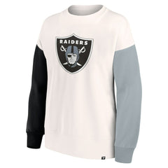 Las Vegas Raiders Women's Colorblock Primary Logo Pullover Sweatshirt White | Fanatics
