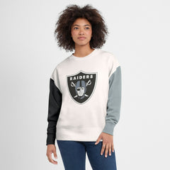 Las Vegas Raiders Women's Colorblock Primary Logo Pullover Sweatshirt White | Fanatics