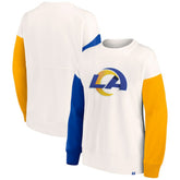 Los Angeles Rams Women's Colorblock Primary Logo Pullover Sweatshirt White | Fanatics