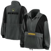 Milwaukee Brewers WEAR by Erin Andrews Women's Packable Half-Zip Jacket - MLB