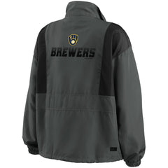 Milwaukee Brewers WEAR by Erin Andrews Women's Packable Half-Zip Jacket - MLB