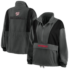 Washington Nationals WEAR by Erin Andrews Women's Packable Half-Zip Jacket - MLB