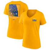 Golden State Warriors Women's 2022 Western Conference Champions Balanced Attack Roster V-Neck T-Shirt Gold - NBA
