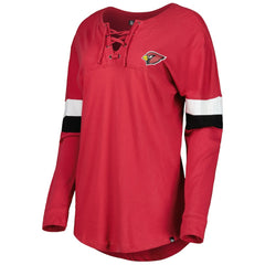 Arizona Cardinals New Era Women's Athletic Varsity Lace-Up Lightweight Long Sleeve T-Shirt Cardinal | NFL