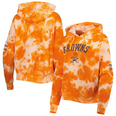 Cleveland Browns New Era Women's Cloud Dye Fleece Pullover Hoodie Orange | NFL