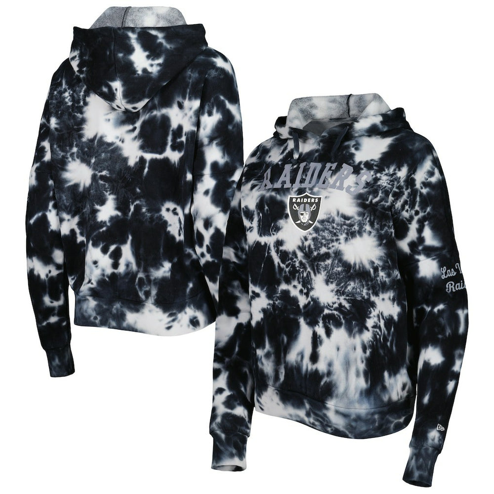 Las Vegas Raiders New Era Women's Cloud Dye Fleece Pullover Hoodie Black | NFL