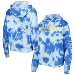 Los Angeles Chargers New Era Women's Cloud Dye Fleece Pullover Hoodie Powder Blue | NFL