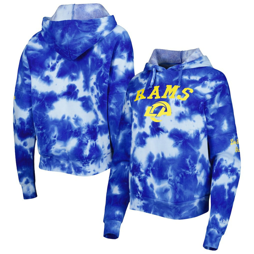 Los Angeles Rams New Era Women's Cloud Dye Fleece Pullover Hoodie Royal | NFL